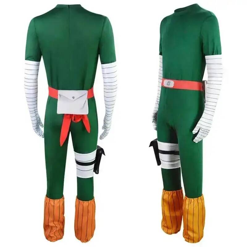 Aboutcos Anime Rock Lee Cosplay Costume Jumpsuit Outfits Halloween Carnival Suit