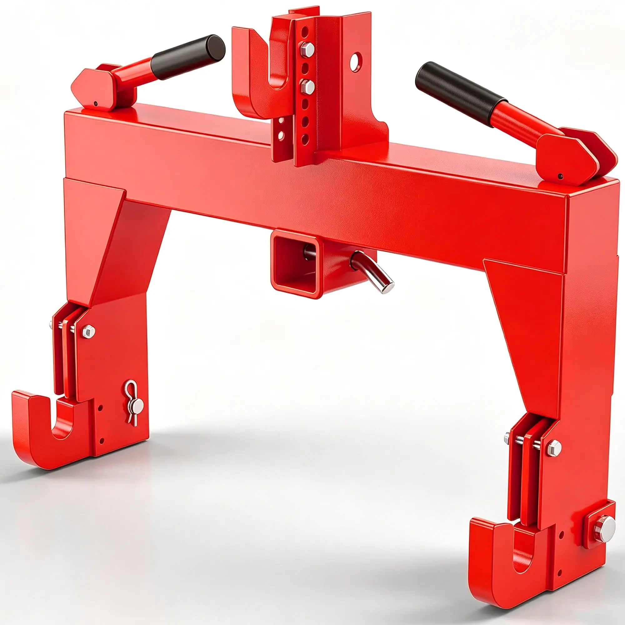 3-Point Quick Hitch for Tractors with 3000 LBS Lifting Capacity, Compatible with Category 1 and 2 Tractors, Attachment Between Lower Arms, Includes 2 Receivers,Orange