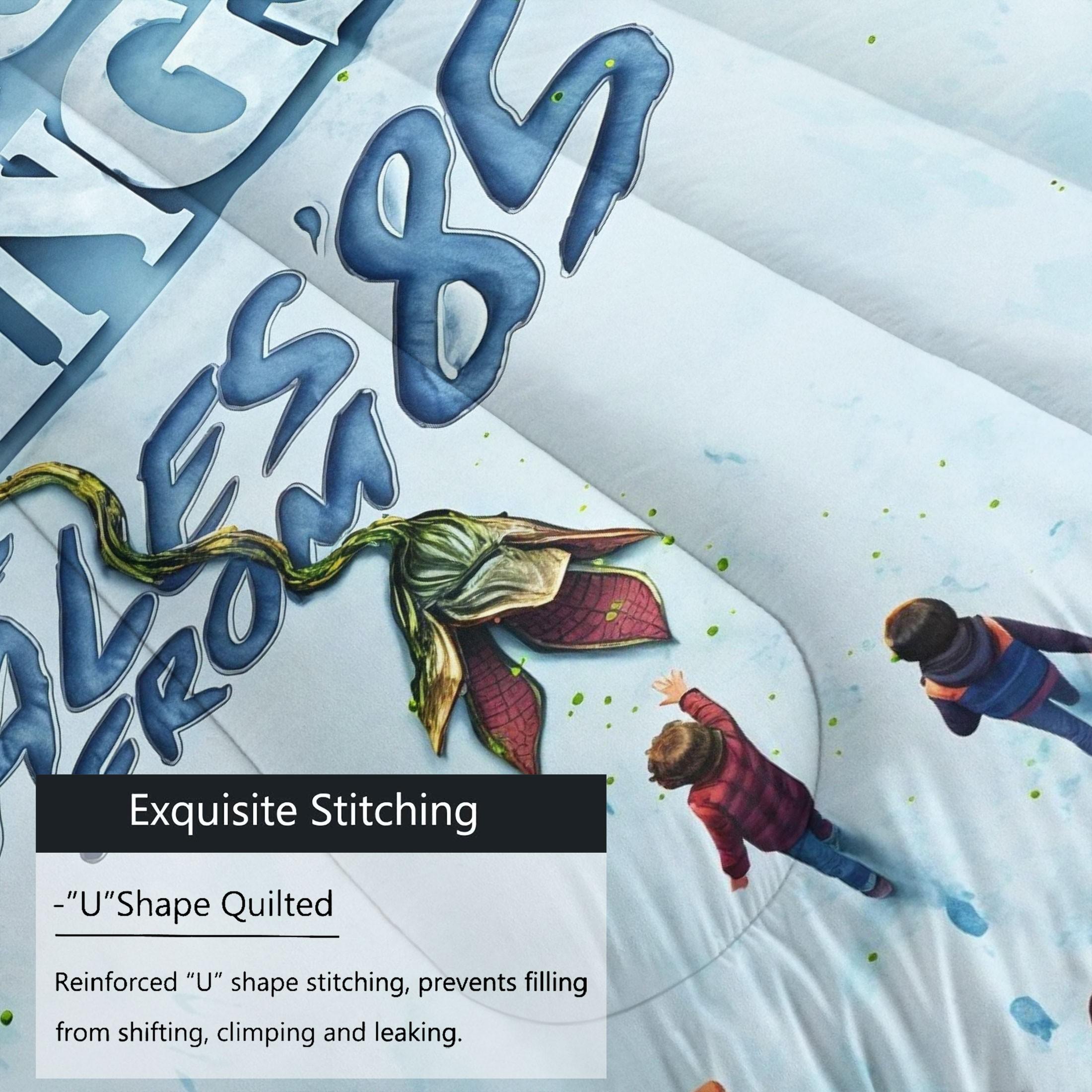 2/3Pcs Stranger Things Snow Print Comforter Set, A Comforting and Whimsical Bedding Set, Available in Multiple Sizes, A Must-Have Gift for Fans, Perfect for Boys', Girls', and Adult Bedrooms