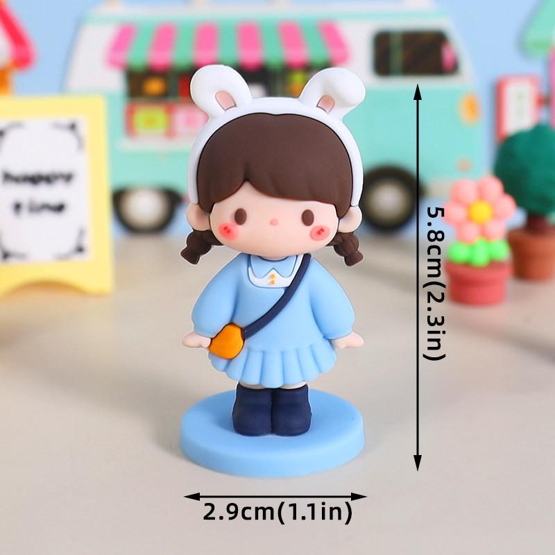 Macaron Rainbow Doll Cake Decoration Set, Kids Birthday Baking Decorations, Baby Birthday Party Dessert Arrangement, Complete Kit