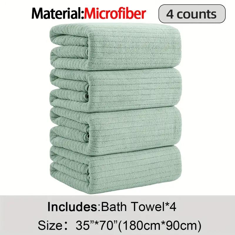 Extra-Large Bath Towel Set, 35 x 70-Inch Microfiber Quick-Dry XL Towels, Soft Reusable Premium Bath Towels for Home and Hotel Use, Bathroom Towel Set