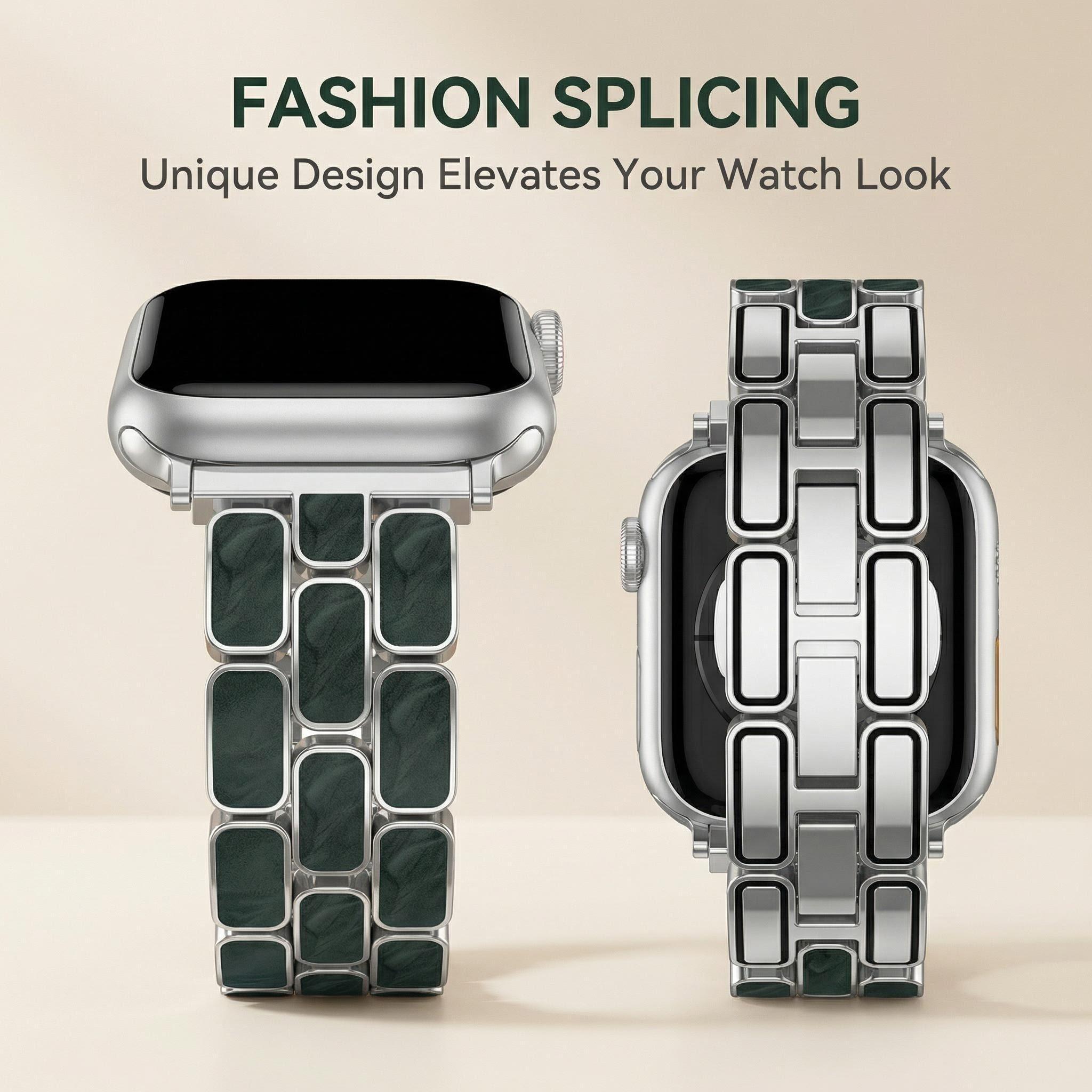 Women's Metal Band for Apple Watch, Luxury Enamel Style with Jewelry Clasp, Fits 38/40/41/42/44/45/46/49mm Iwatch Se/ultra/series 11-1