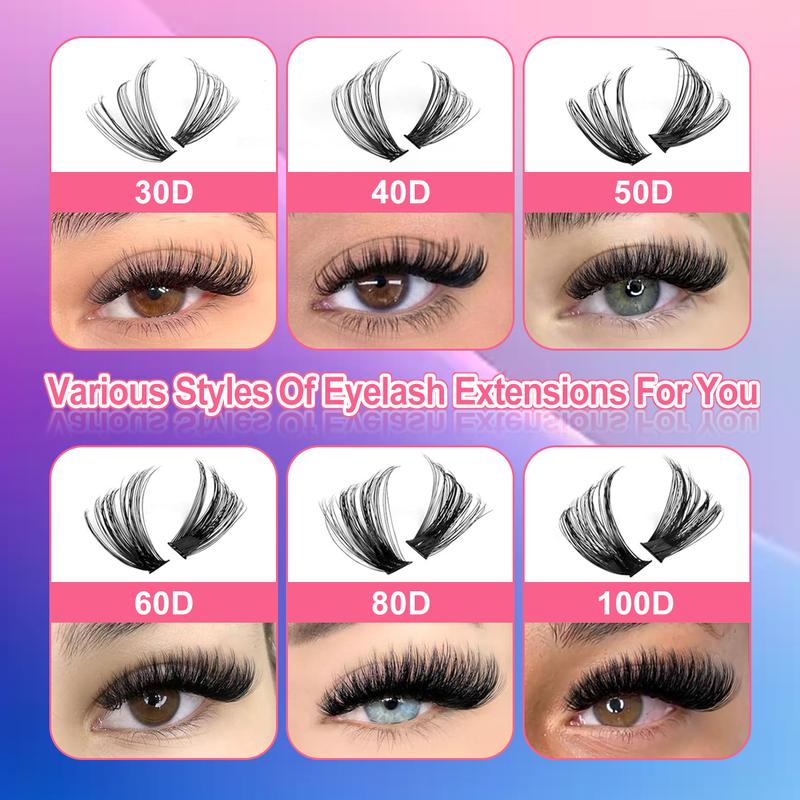 High Capacity False Eyelash Extensions Kit, D Curl Fluffy Design, Multiple Sizes Available, Ideal for Daily Use & Special Occasions, Eyelash Extensions Set
