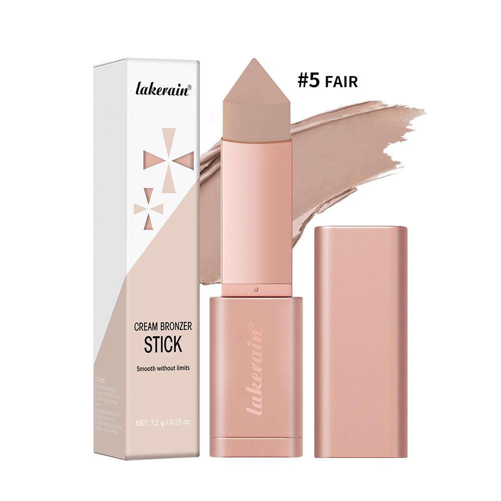 Lakerain 5 Colors Beauty Bronzer Cream Bronzer Stick Bronze Contour Stick, Long-Lasting Wear, Nourishing & Moisturizing, Waterproof & Sweatproof, Sculpted Natural Face Makeup, Summer Vibe, Suitable For Daily And Travel Use