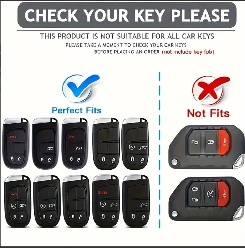 Key Fob Cover, TPU Car Keys Protector Case For For jeep Chrysler 200 300 For Dodge For RAM For Challenger For Journey Smart Remote Keyless，5 button key sleeve case cover