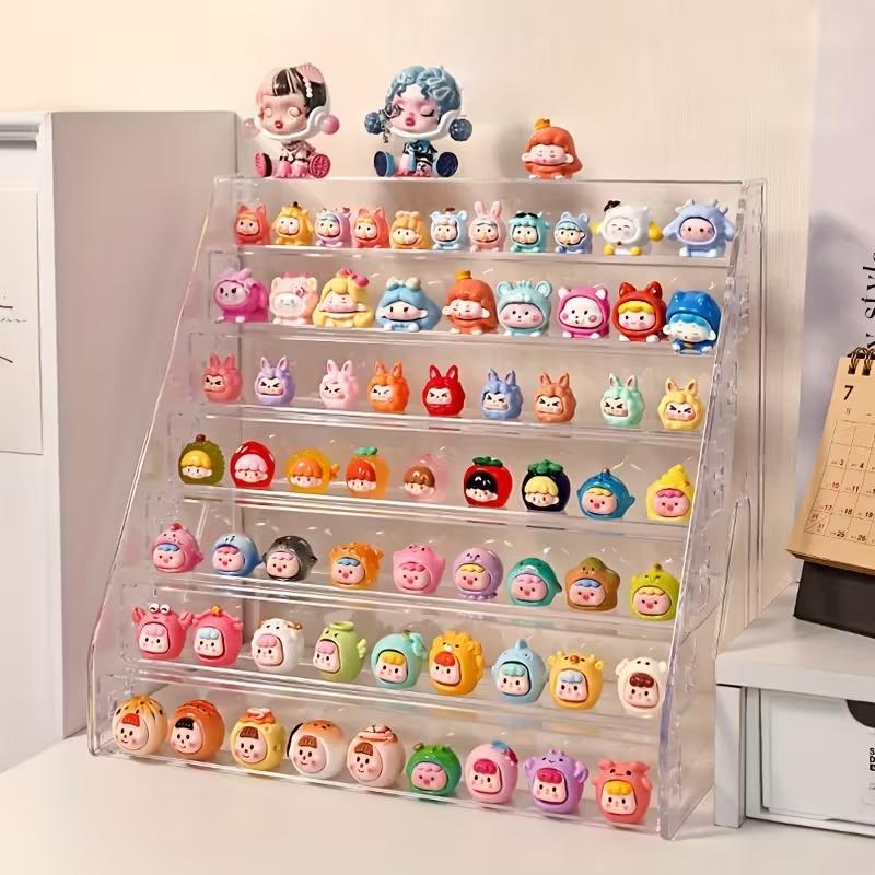 Acrylic Mini Display Box, Transparent Multi-Layer Desktop Storage Rack, display shelf, Toy and Gem Display Holder, Ideal Valentine's Day Gift