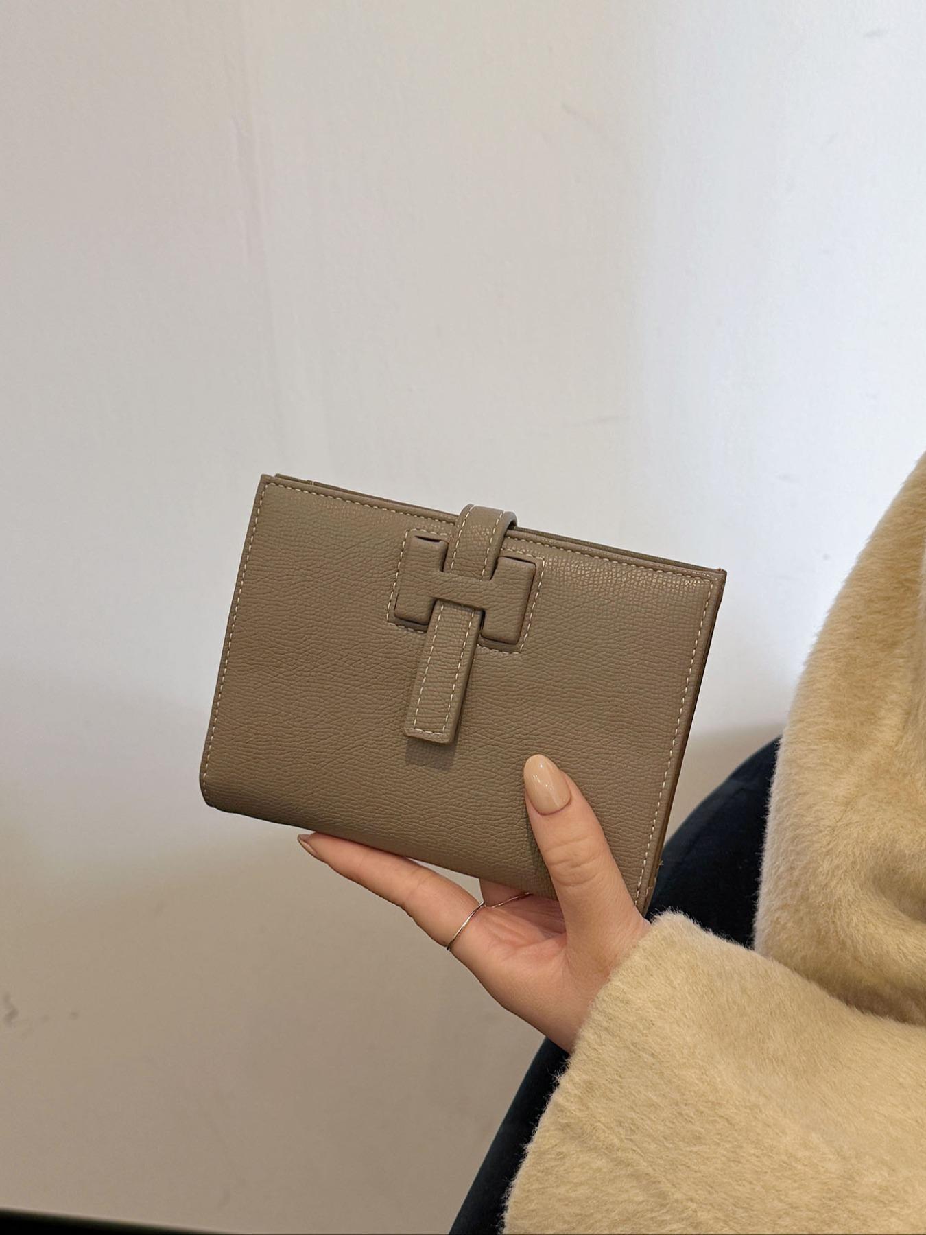 Women's Plain Color Wallet with Multiple Card Slots, Bank Credit Card Holder, Driver License Case, Daily Use & Travel Accessories