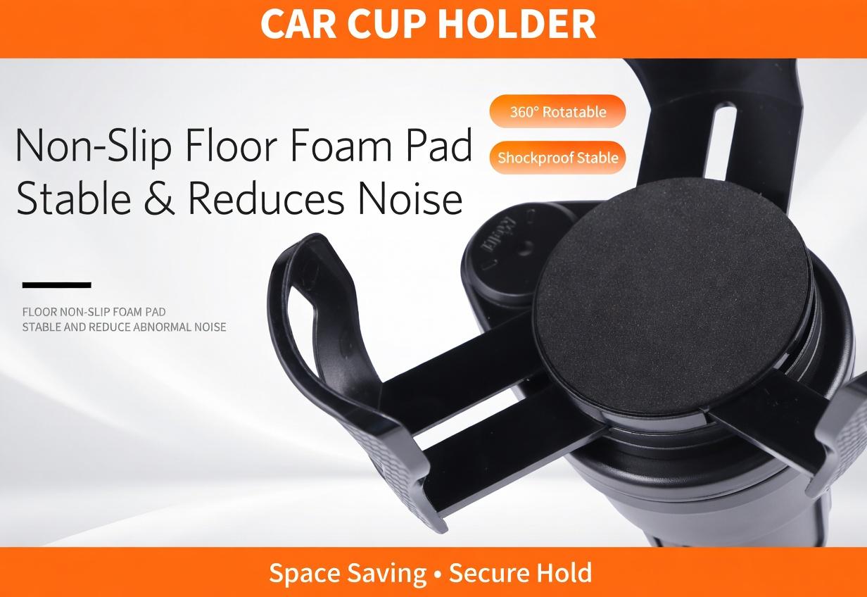 2-in-1 Rotating Car Cup Holder Carbon Fiber Black - Double Layer Expandable Drink Holder with Extra Storage Tray, Universal Fit Most Vehicles 2-in-1 Rotating Car Cup Holder Carbon Fiber Black - Double Layer Expandable Drink Holder with Extra Storage Tray, Universal Fit Most Vehicles