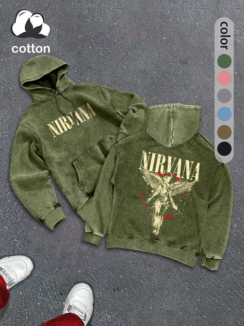 Men's hooded sweatshirt fashion trend casual hoodie, street Y2K heavy metal print men's autumn and winter wear