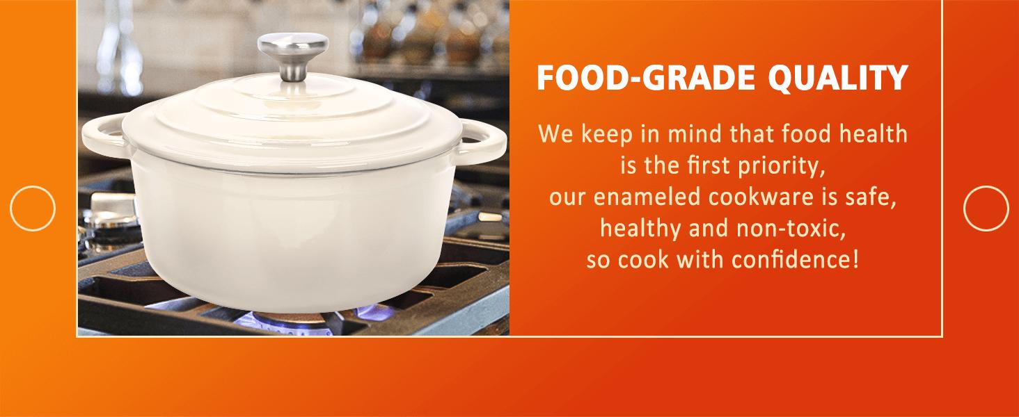 Uniflasy 7-Piece Enameled Cast Iron Cookware Set - Dutch Oven, Sauce Pan & Skillet with 3 Lids, Heavy Duty PFOA-Free Ceramic Coated, Gas/Induction/Oven Safe