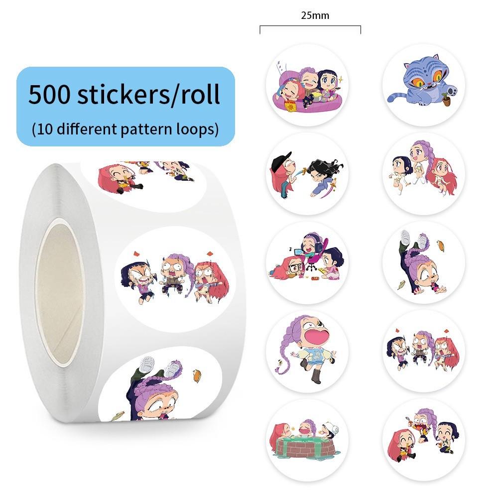500 Sheets Per Roll Bestselling Multi-Style Roll Stickers, Sealing Tape Decorative Small Stickers, Hot Selling Packaging Accessories