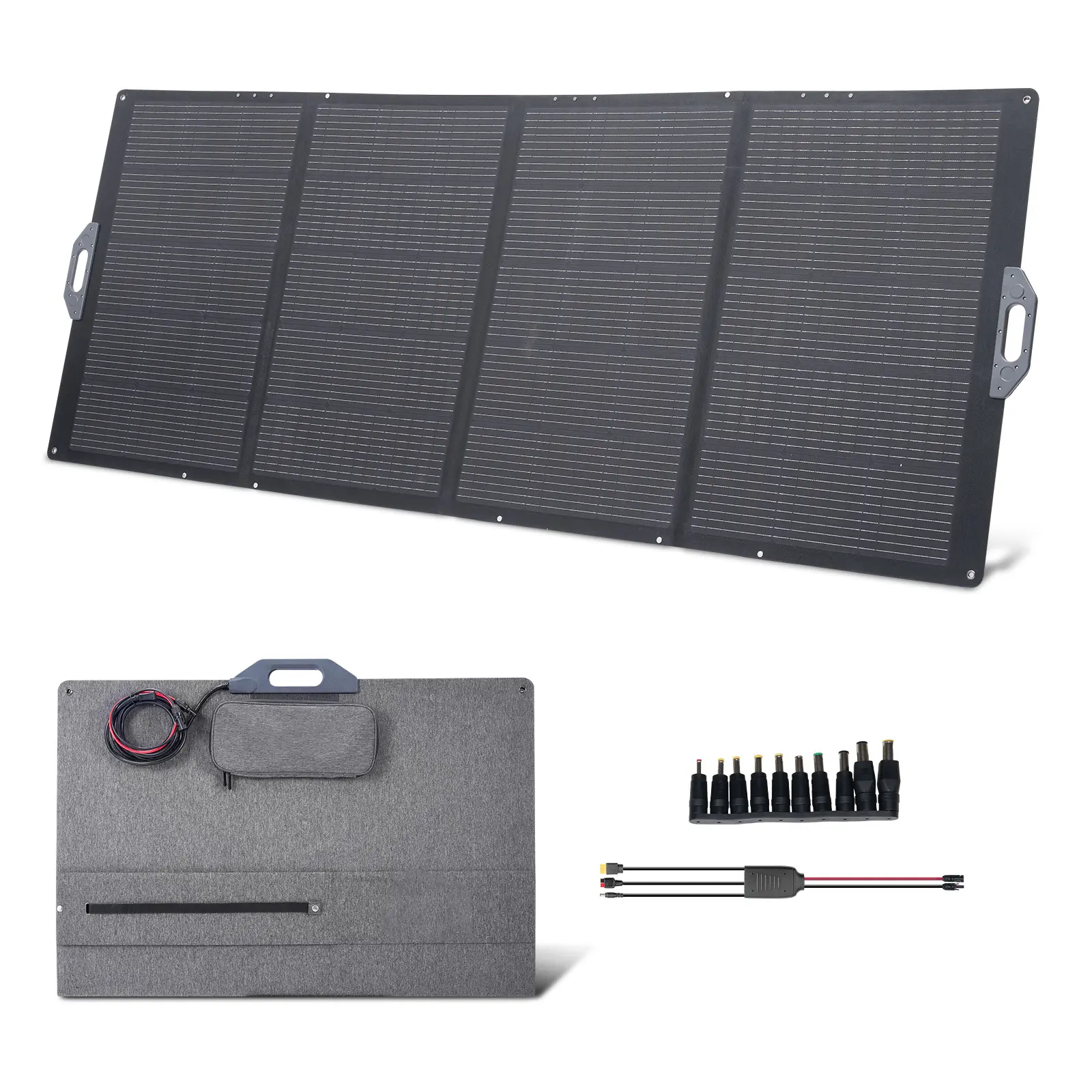 400W Foldable Solar Panel, 24% High-Efficiency Portable Monocrystalline Solar Panel Charger with MC4 Output & 10-in-1 DC Adapter, IP67 Waterproof for Power Stations, Camping, Hiking Trips