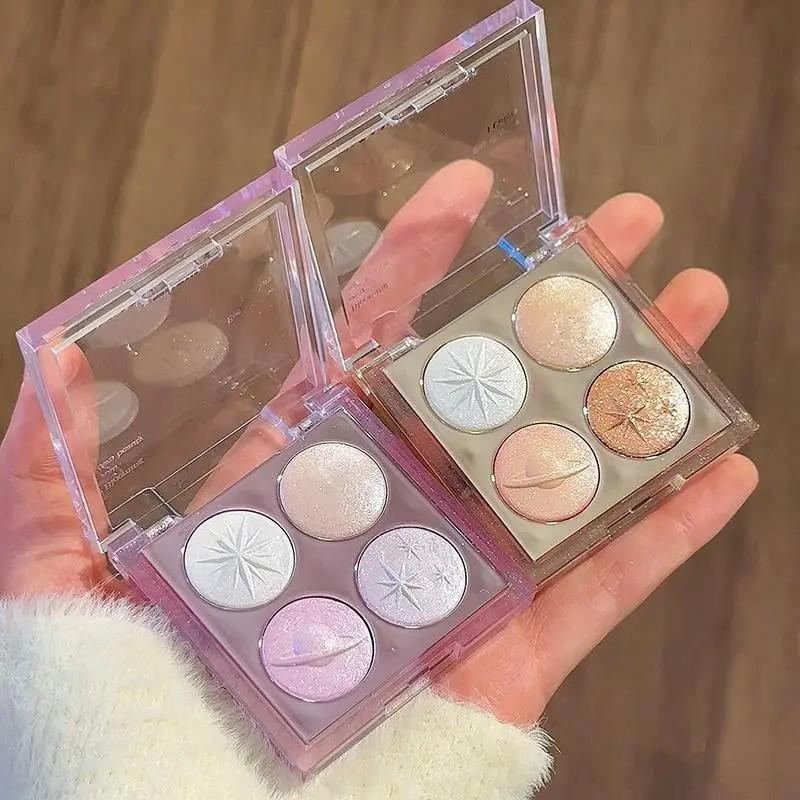 Glitter Highlighter Eyeshadow Palette, Shimmer Sparkle Palette, Long Lasting, High Pigmented, Trending Makeup, Summer & Korean Style