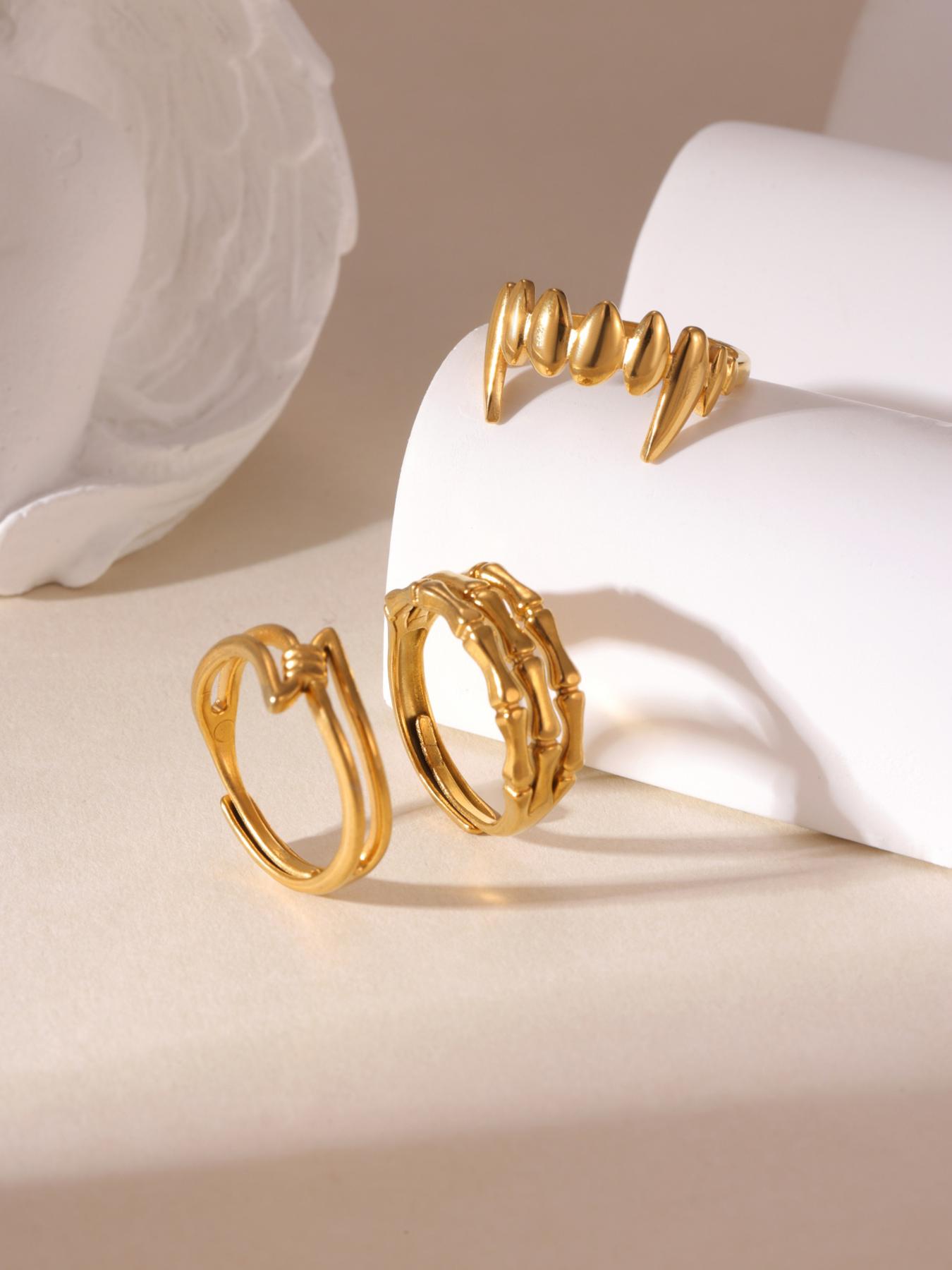 3-Piece Layered Fork Ring Set for Women, Stylish Daily Wear Jewelry, Trendy Accessories for Everyday Use