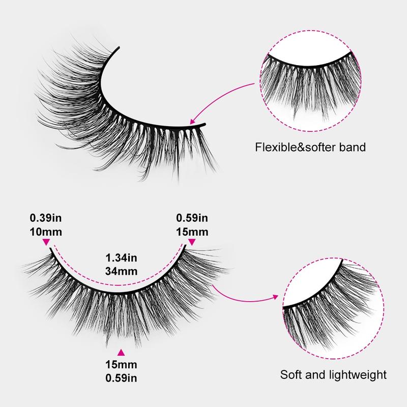 High-capacity false eyelashes in various styles, D-curved design, easy DIY personal false eyelashes, DIY false eyelash extension kit, Individual lash extensions, suitable for daily use, parties, travel