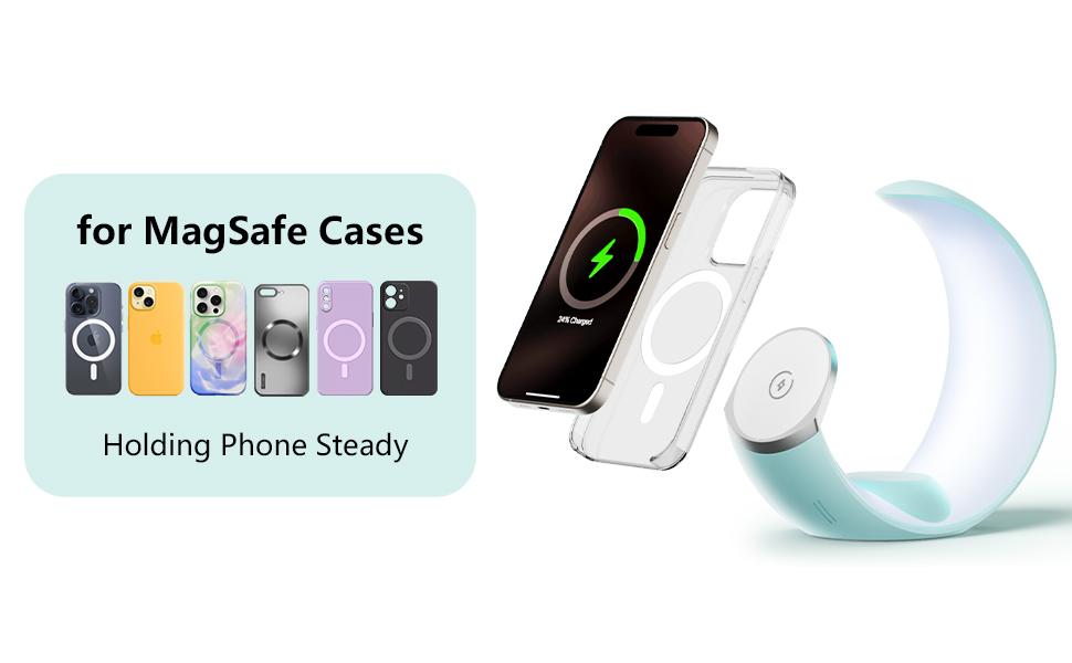 4 in 1 Wireless Charging Station LED RGB light for Apple Magnetic Wireless Charger Stand for iPhone 12-16series/Watch,Airpods/Airpod Pro (no plug)