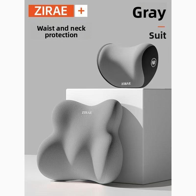 Car Neck Pillow Lumbar Support Set Memory Foam Backrest Cushion High Density Comfortable Headrest for Vehicle Office Home Use