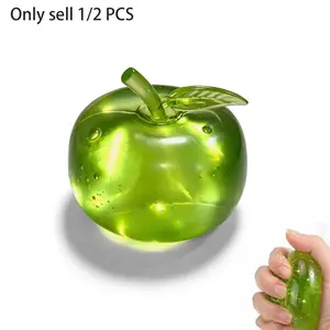 1/2 PCS Apple Squishy, Squishy Apple Slow Rising Fruit Squishies, Anxiety Squishies, Fidget Cube Stress Relief, Realistic Squeeze Luck Green Apples Rebounding Stress Ball, Soft Anxiety Relief Fidget Toy for Adults Cute Desk Decor & Party Favors