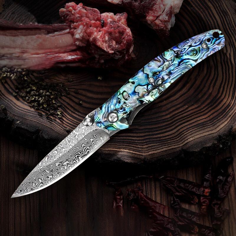 Seashine Damascus-A sharp steak knife is an excellent gift for cutting meat and fish in the kitchen Kitchenware Sturdy