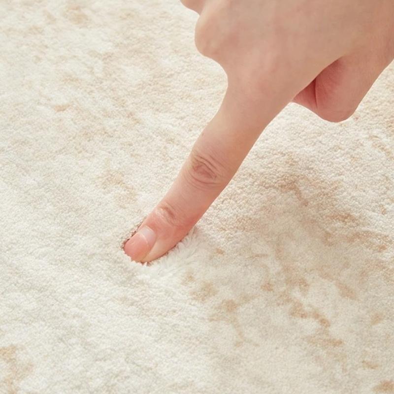 1pc Ins Modern Bedroom Plush Rug Geometric Abstract Line Living Room Decoration Carpet Earth Color Texture Washable Rug Nordic Fluffy Soft Balcony Non-slip Mat, Machine Washable Rugs, Decorative Area Rug, Home Decor Rug, Geometric Pattern Rug