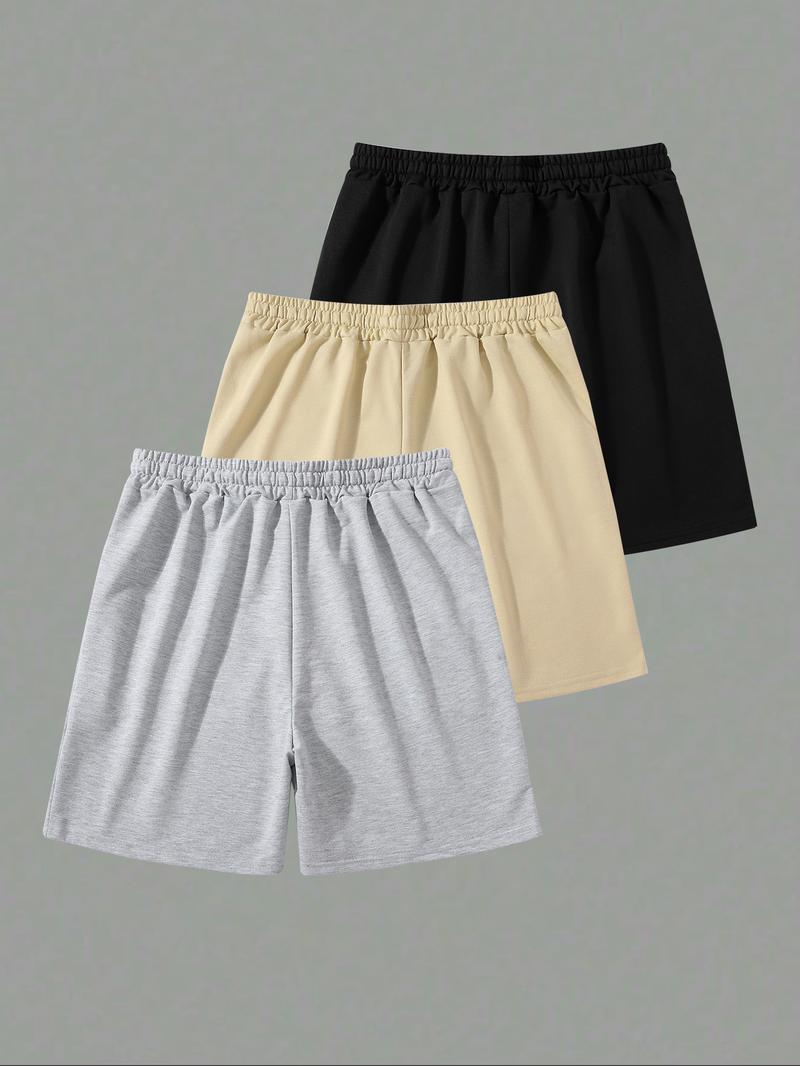 Men's Letter Print Drawstring Waist Shorts, Casual Regular Fit Shorts for Summer, Men's Bottoms for Daily Wear