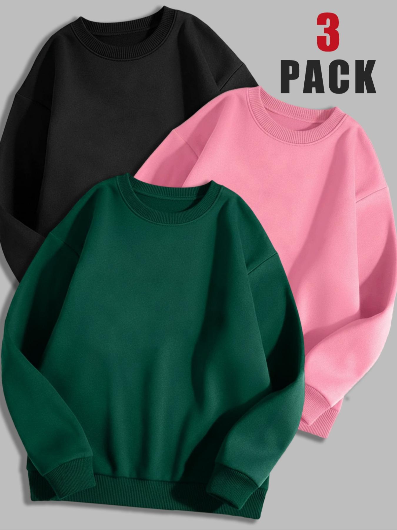 Women's Long Sleeve Pullover Sweater Set, Sweatshirts, Casual Fitted Round Neck Top, Fall & Winter Warm Clothing, Letter Pattern Design