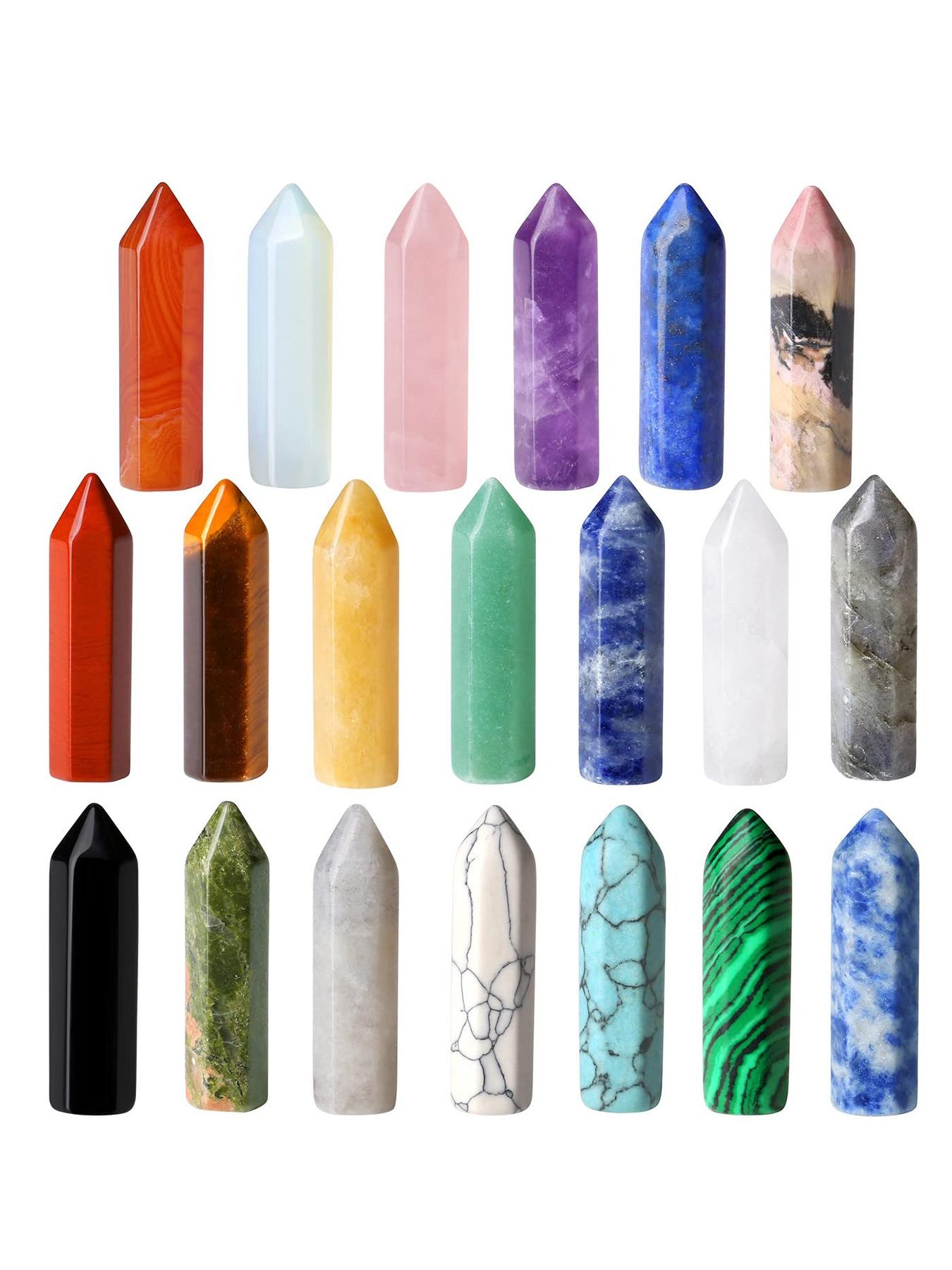 10 PCS Healing Crystals Stones Sets Randomly Wands Bulk Natural Pocket Amethyst Crystal Rose Quartz Assorted Pointed Reiki Gemstones Polished Energy Meditation Chakra Christmas Gift Stocking Stuffers