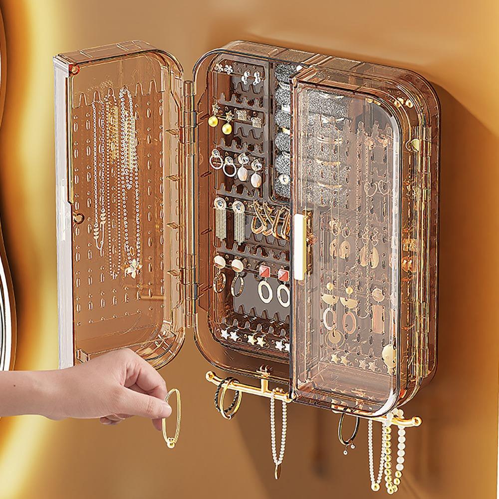 Wall Mounted Jewelry Storage Rack, Clear Jewelry Display Rack, Jewelry Organizer, Home Organizer for Earrings & Necklace & Bracelet, Boxes, Jewelry Holder Organizer