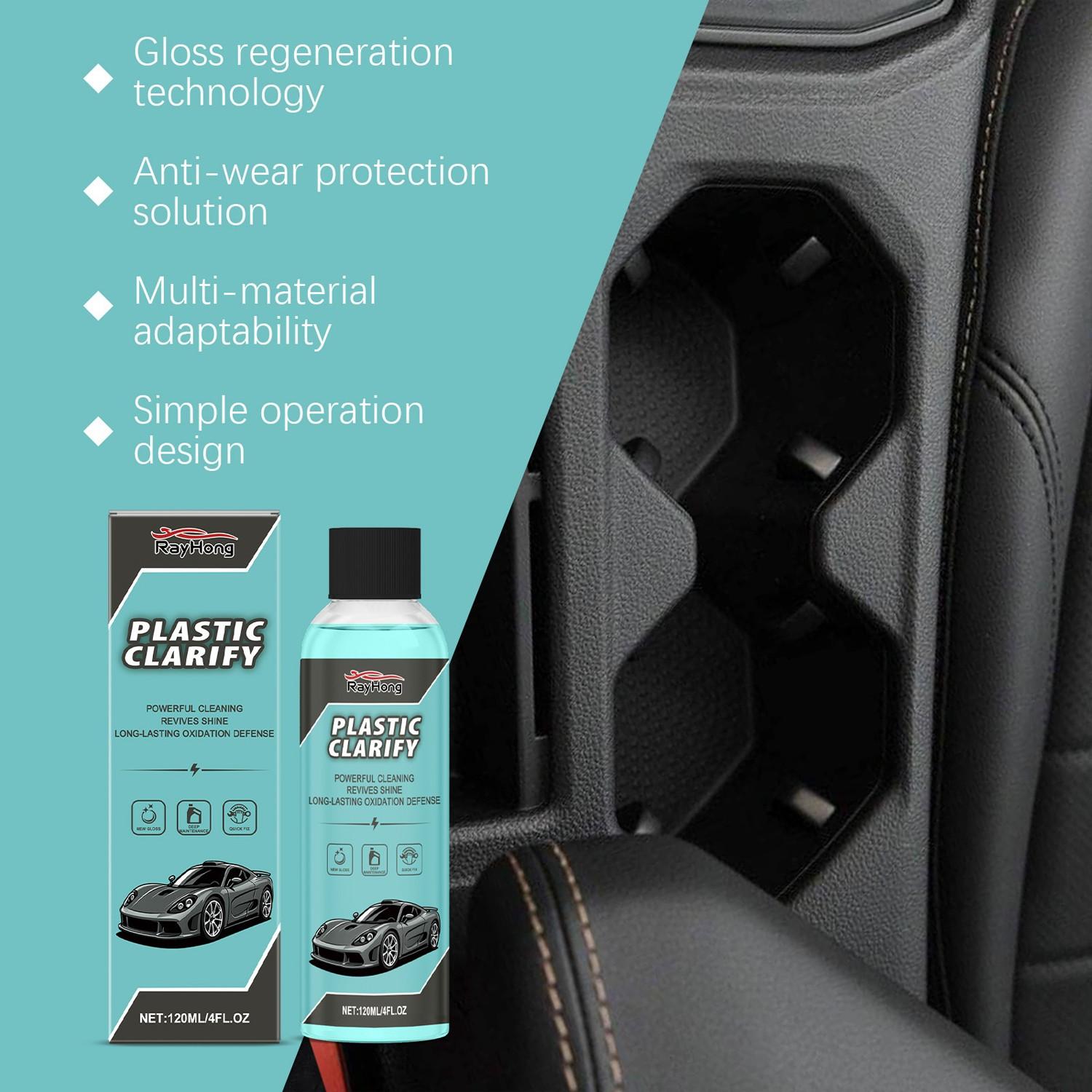 200ML Car Plastic Renewal Agent, Restores Exterior Plastic, Tire Rubber, Interior Dashboard, Door Panels, Leather Seats, Suitable for Most Cars
