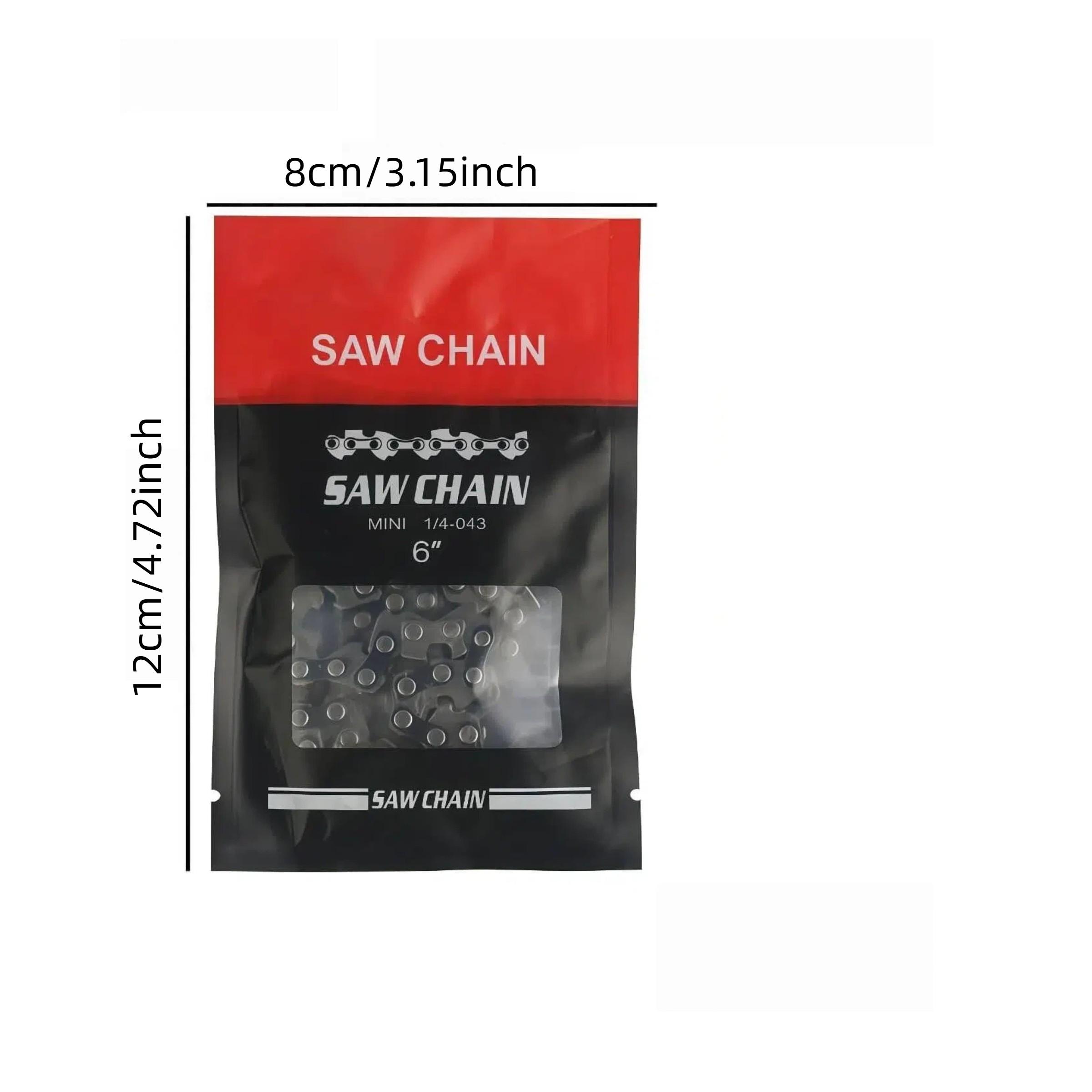 Mini Chainsaw Chain Replacement Part, Fits Electric Portable Chainsaws, Small Logging Saws, Pruning Saws, Sizes 4 Inches, 6 Inches, 8 Inches