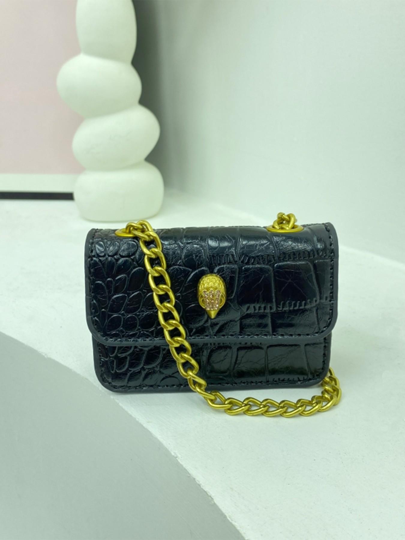 Elegant Mini Crossbody Shoulder Bag for Women, Magnetic Closure, Letter Pattern, Versatile Daily Use, Travel, Commute