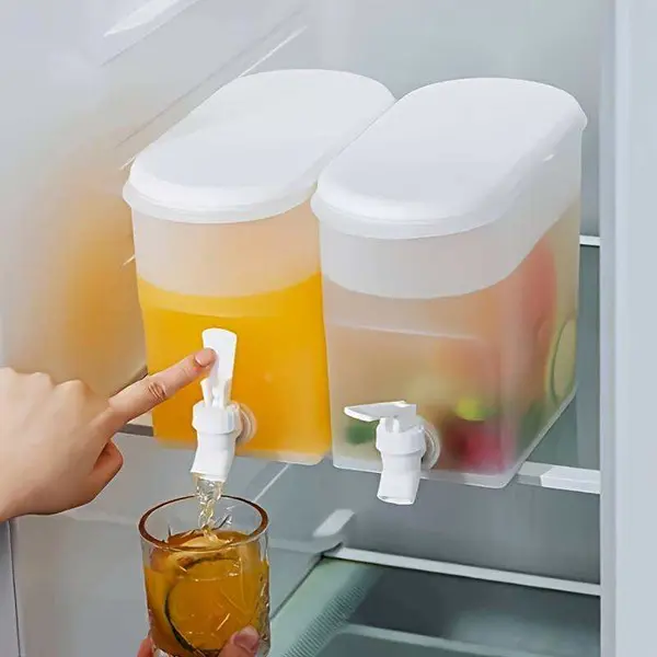3.5L Large Plastic Water Kettle with Built-in Tap, Handle - 2000ml and Above Family Drink Jug Dispenser for Cold Juice, Lemonade - Kitchenware Drinkware for Outdoor/Fridge Storage Organizer, 2,000 Ml And Above
