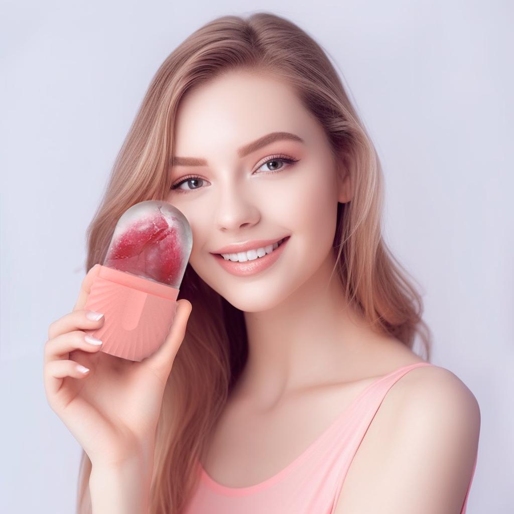 Portable Face Slimming and massage tool to close the skin -  Comfort Moisturizing Moisturizer Calming Day Pack Lightweight Face Lift Facial Gift Ice Facial Skincare Pink，Christmas gifts, New Year gifts, Black Friday