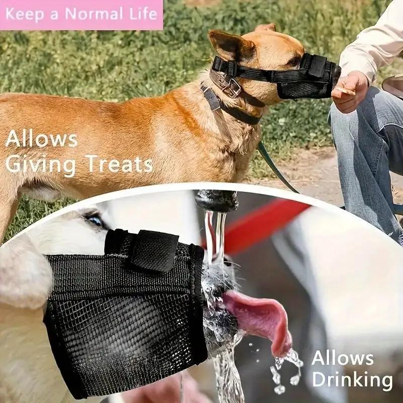 Adjustable Dog Muzzle for Small to Medium Dogs, Breathable Polyester Material, Prevents Biting and Barking, Comfortable Fit Design