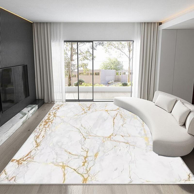 Luxury White Gold Marble Flannel Area Rug - Realistic Golden Vein Print Soft Mat for Living Room, Non-Slip Modern Home Decor #GoldMarbleRug #LuxuryWhiteMat #ModernHomeDecor #MarbleTextureCarpet #NonSlipFlannelRug