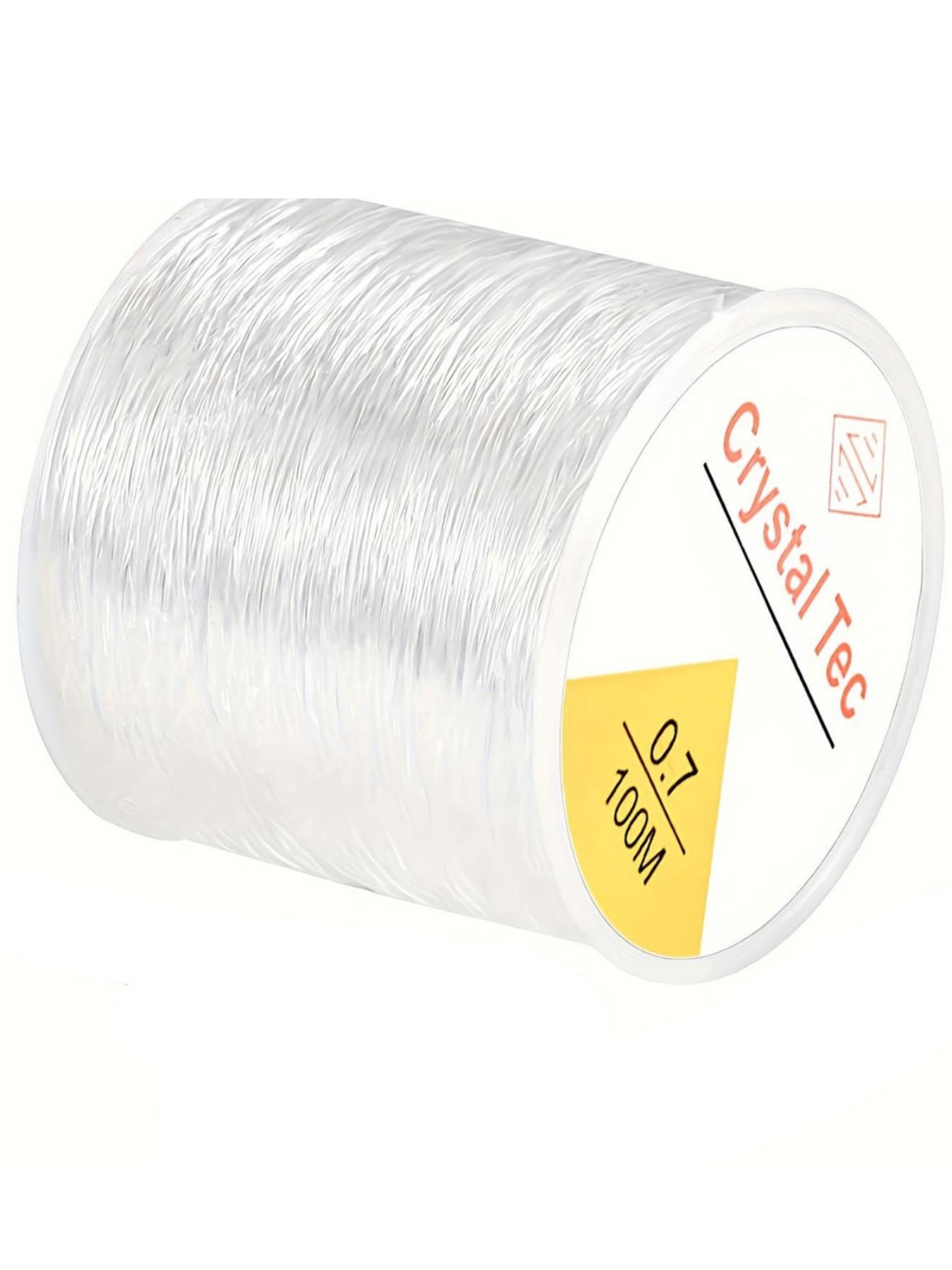 0.7mm/100m Transparent Plastic Elastic Rope, Stretchy Bracelet Crystal String, Ideal for Beading and Jewelry Making Gifts