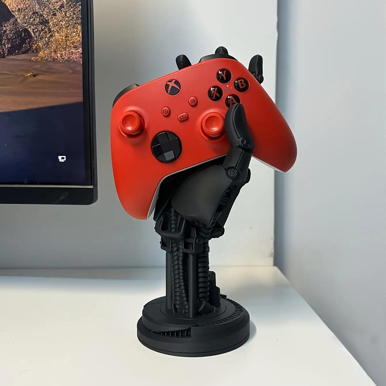 1PC Cyberpunk 3D Printed Game Controller Stand 🕹️ - Adjustable ABS Desk Organizer for Controllers/Phones, Multi-Functional Gamer Accessory, Black Friday Deal: Ideal Halloween & Back-to-School Gift 🎁