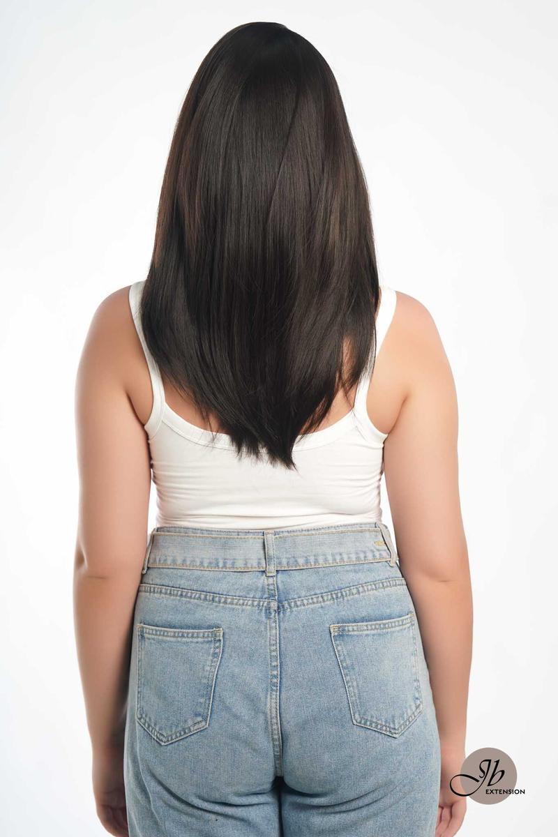 JBEXTENSION 20 Inches Scalpiana 3.5X4 Hard Silky Top Natural Scalp Effect Wig With Bangs LILA