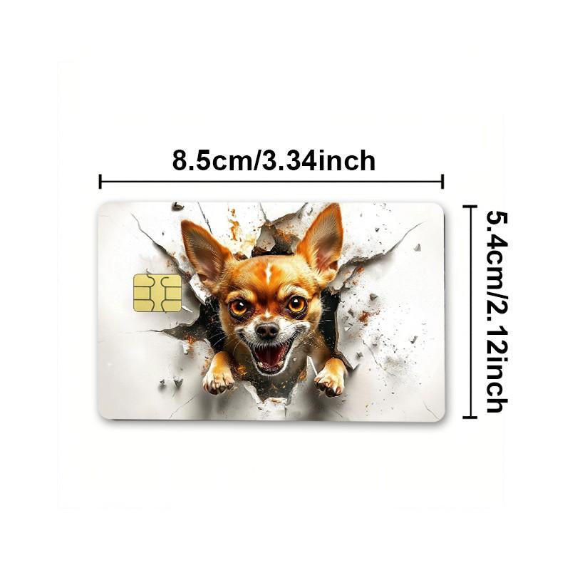 2-Pack Dog Pattern Credit Card Stickers, Ultra-Thin Waterproof Scratch-Resistant, Personalized Bank Card Decorative Stickers, Durable Waterproof Stickers