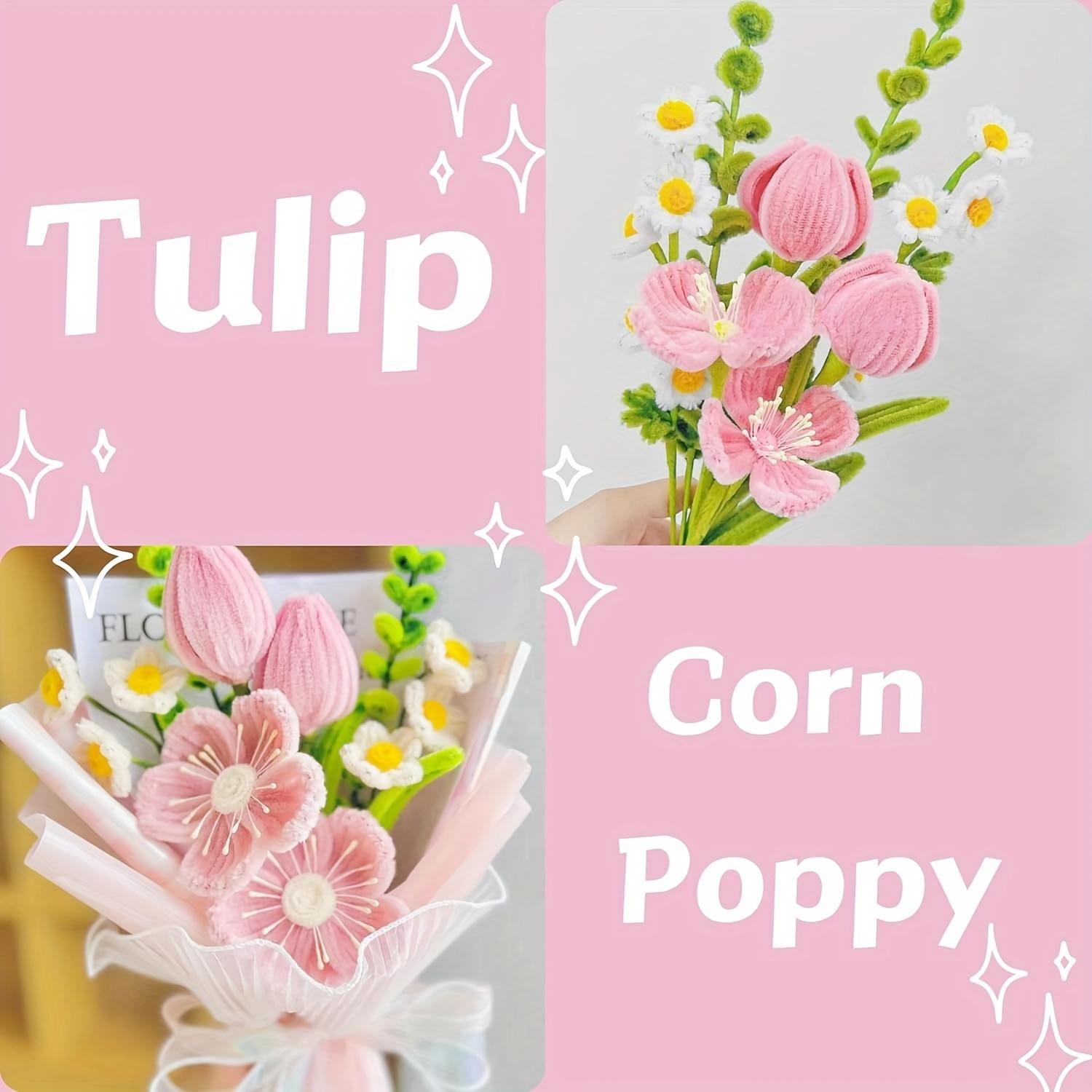 100PCS Felt Stick Handmade Material, Accompanied By Video Tutorials And Flower Buds, Used For DIY Art And Creative Crafts Party Decoration, Art Projects, Handmade Decoration, Decorative Stems, Craft Supplies