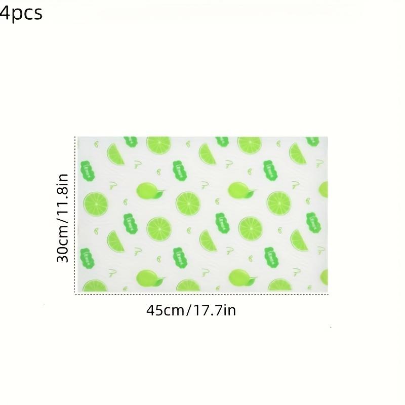 Waterproof Refrigerator Liners Set, Moisture-Proof Non-Slip Washable Reusable Eva Material, Lemon Pattern Kitchen Decor