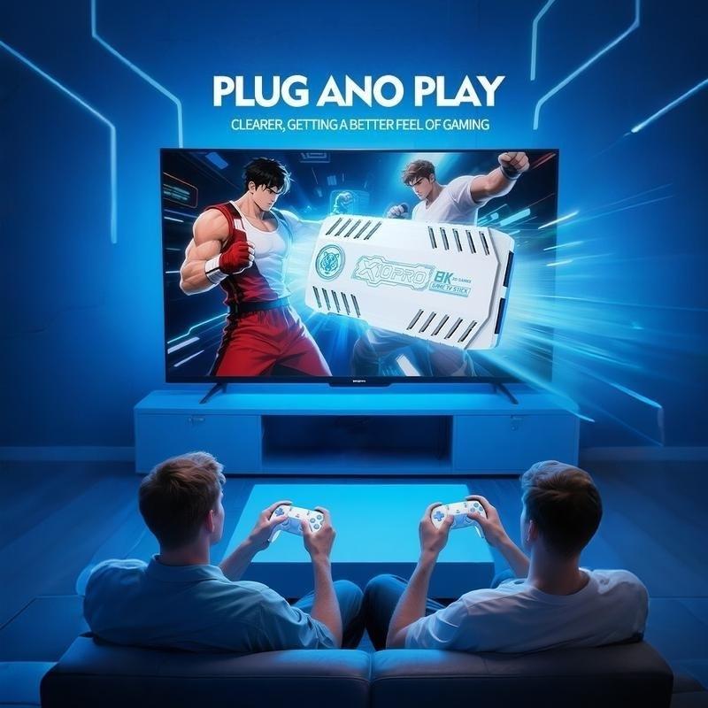 ZMGH X10 PRO Game Console - 50000+ Games Including PSP & PS1 Blockbusters, 2 Wireless Controllers, 128G TF, Party Ready, Blue & White Design