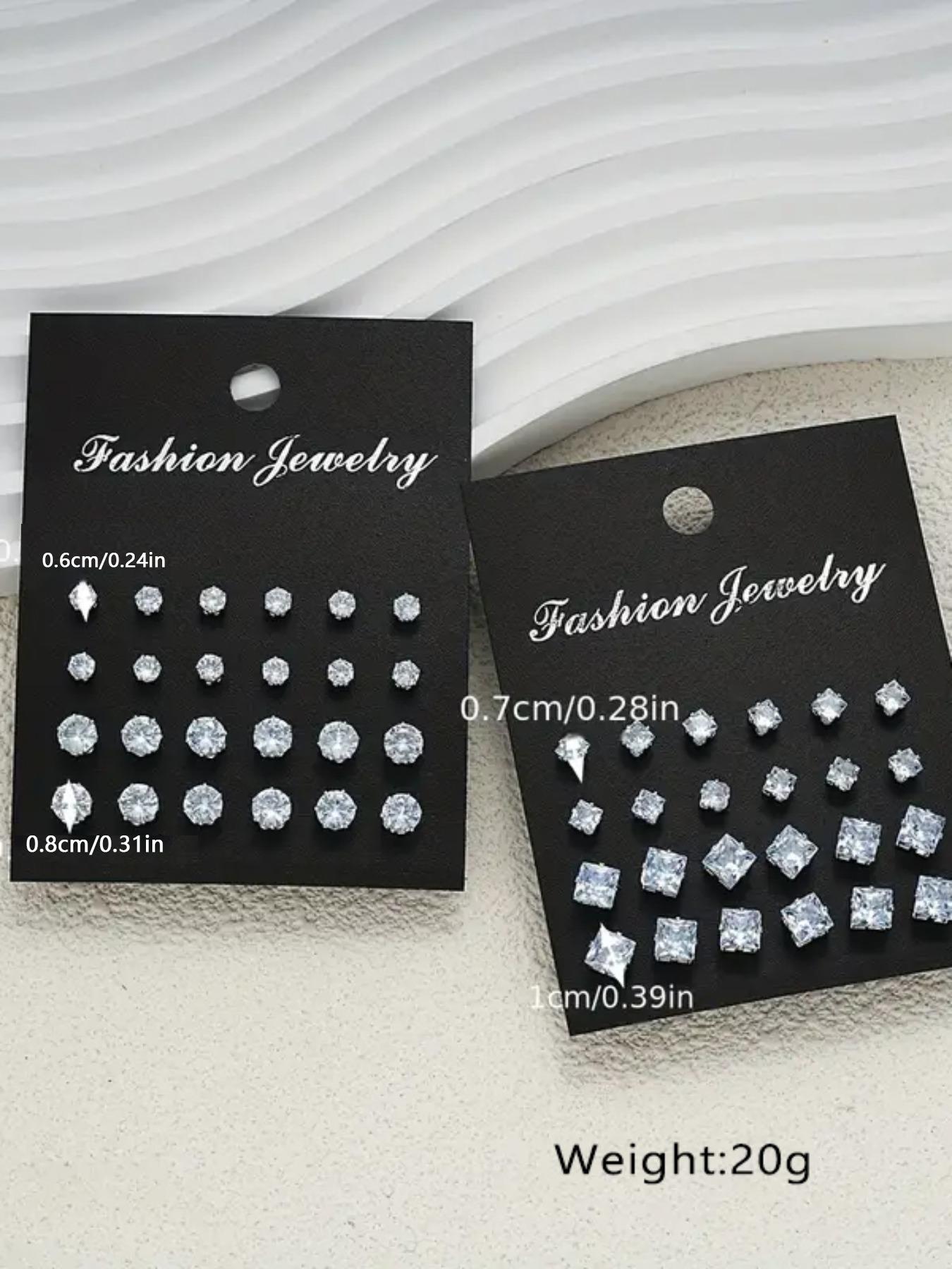 Rhinestone Decorated Stud Earrings Set, Fashionable Jewelry for Women & Men, Trendy All-match & Exquisite Jewelry for Birthday Gift, Ear Studs