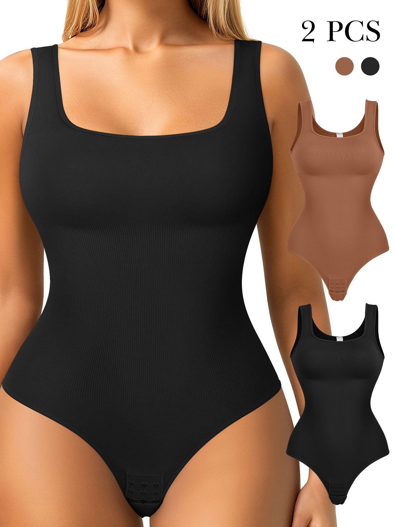 Women's Shapewear Bodysuit, Compress Shapewear, Waist Abdomen Ribbed Strengthening, Wide Shoulder Straps, Chest Support, Belly Control, All Seasons