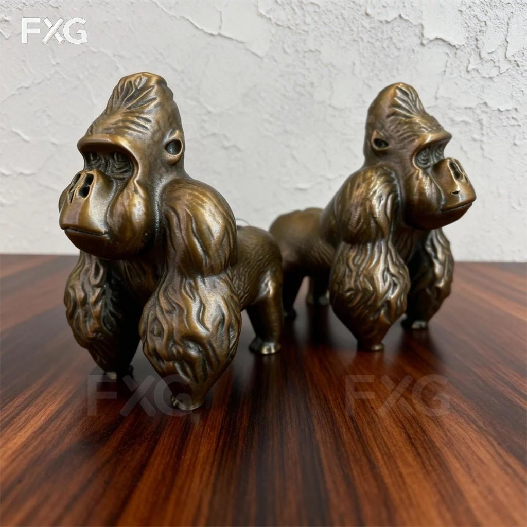 Vintage Gorilla Decorative Figurine, Collectible Hand Model, Home Room Bookshelf Decoration, Desktop Ornament, Art Sculpture Gift