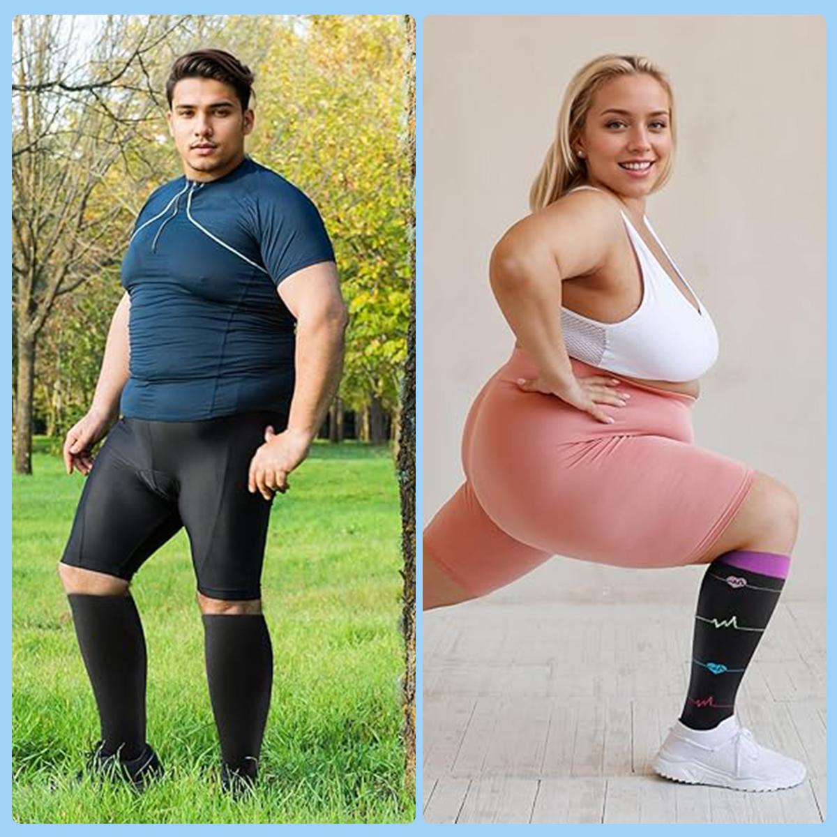 3 Pairs Wide Calf Socks for Women&Men Plus Size Large Support Stockings,Sports Socks Mixed Pattern Breathable Knee High Socks for Women & Men,Summer Sports Socks for Athletic,Soccer,Daily,Running