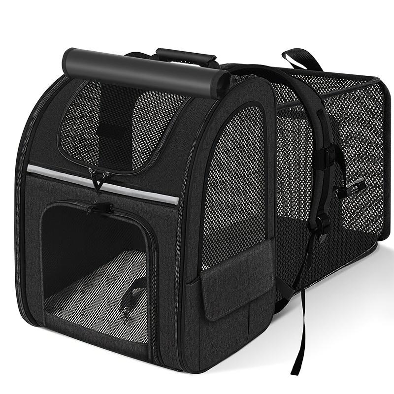 Expandable Pet Carrier Backpack for Cats & Small Dogs, Breathable Mesh Ventilation, Ergonomic with Adjustable Shoulder Straps, Secure Zipper Closure, Lightweight for Travel, Hiking, Camping & Outdoor Adventures