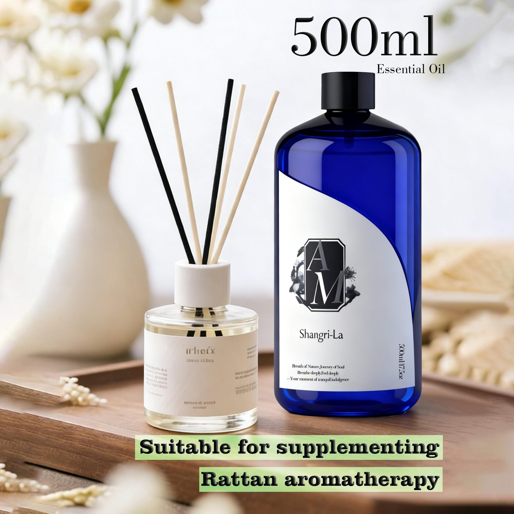 Shangri-La Scented 500ML Water-Based Aromatherapy Essential Oil, Reed Diffuser Refill Liquid, Home Indoor Air Freshener, Spa Therapy