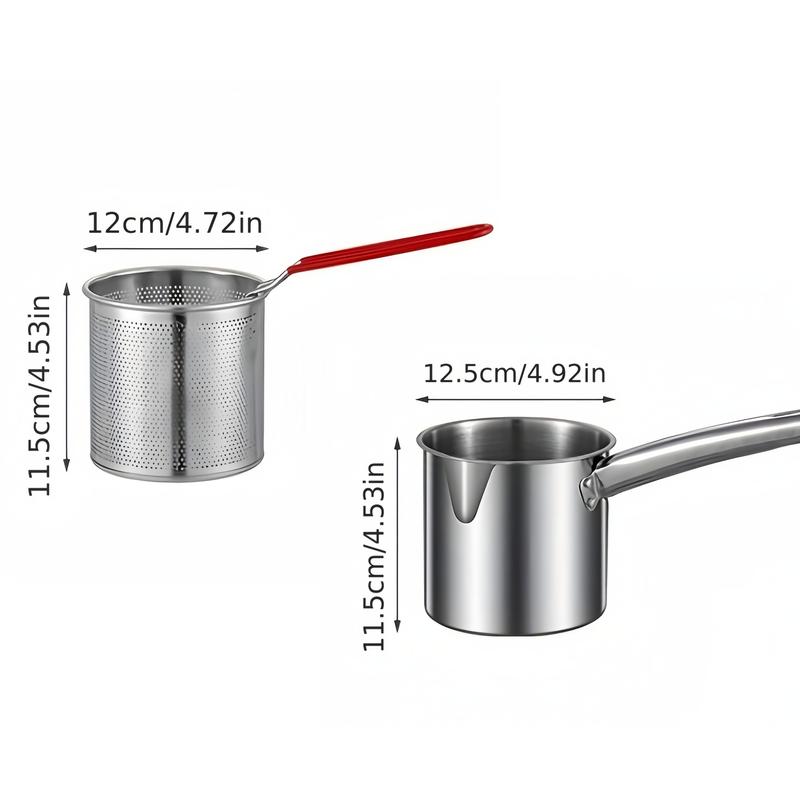 Stainless Steel Deep Frying Pan with Lid, 1 Count Non-stick Deep Fryer with Oil Drip Filter Rack for Fried Chicken Stainless Steel Deep Frying Pan with Lid, 1 Count Non-stick Deep Fryer with Oil Drip Filter Rack for Fried Chicken