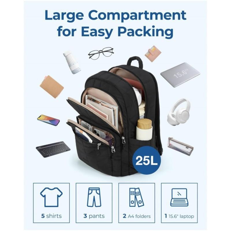 Preppy-style laptop backpack, women's travel backpack, quilted casual daypack, water-resistant bookbag fitting a 15.6-inch laptop, Bags For School, Work Bags, School Bags random Inflatable Santa Claus Deer Sleigh Set prank gift korean crochet shoulder toy